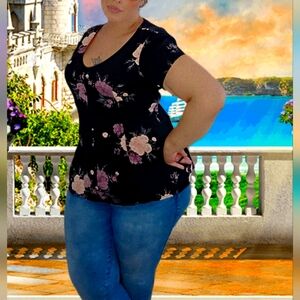 Torrid floral peplum top